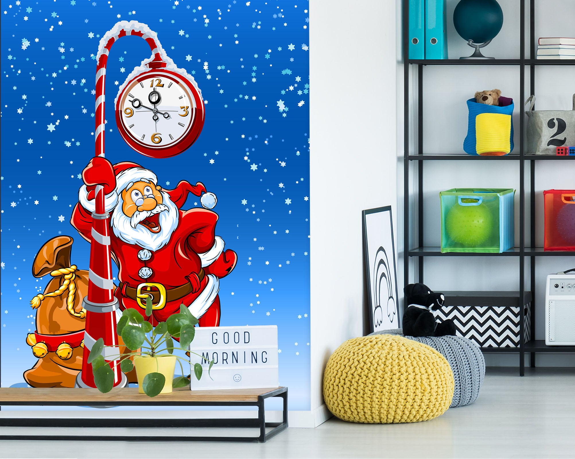 3D Santa Clock 57150 Wall Murals