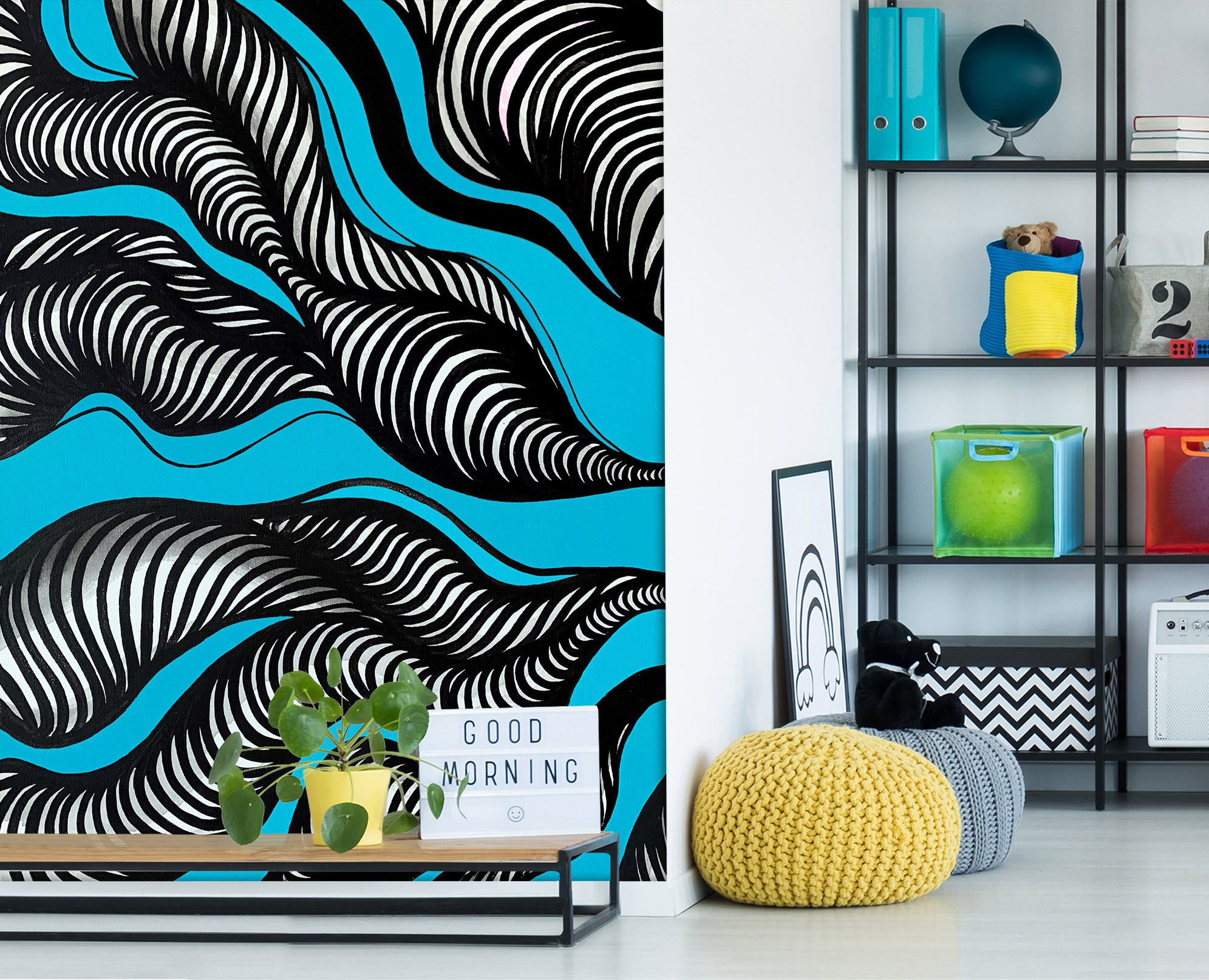 3D Black Vortex 1286 Jacqueline Reynoso Wall Mural Wall Murals