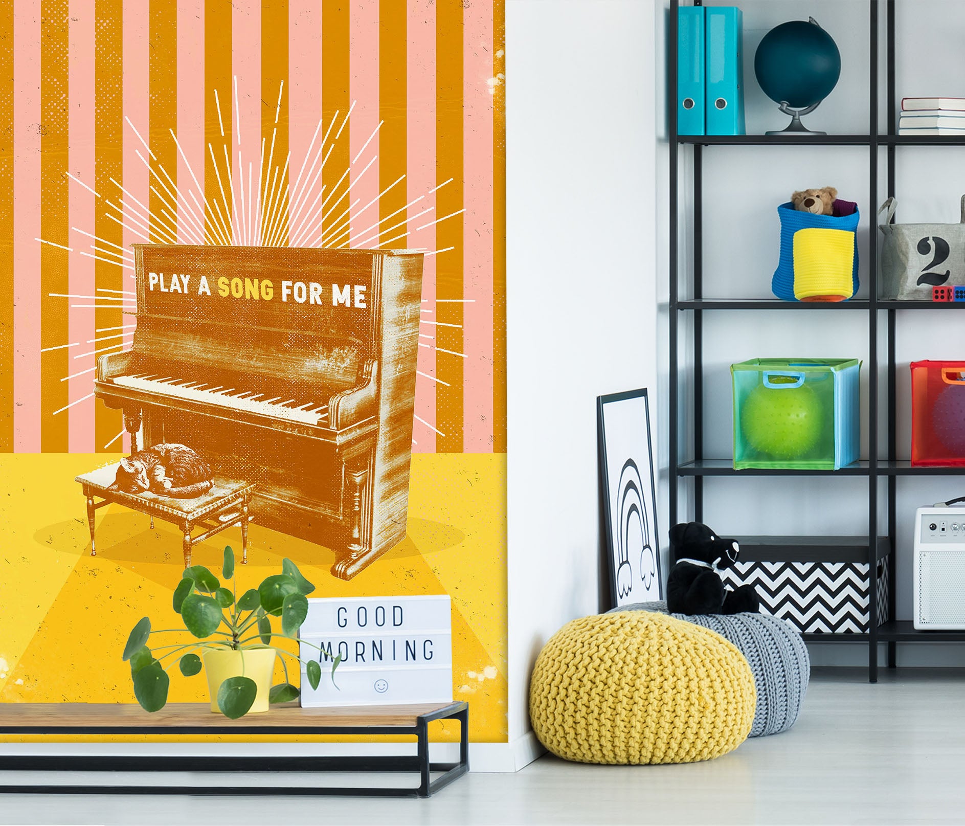 3D Play Piano 1410 Showdeer Wall Mural Wall Murals