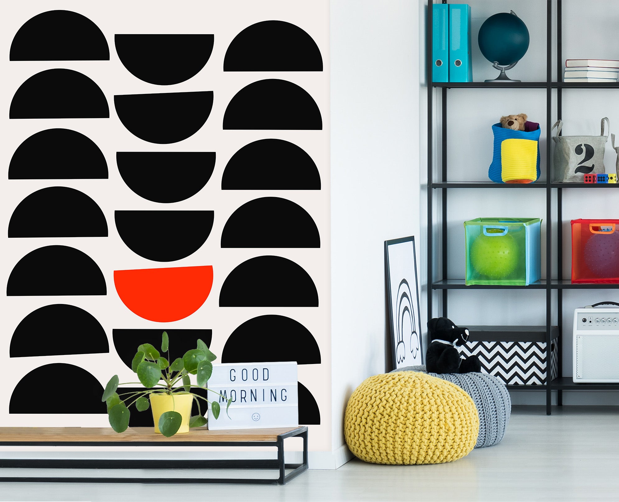 3D Dark Semicircle 1503 Boris Draschoff Wall Mural Wall Murals