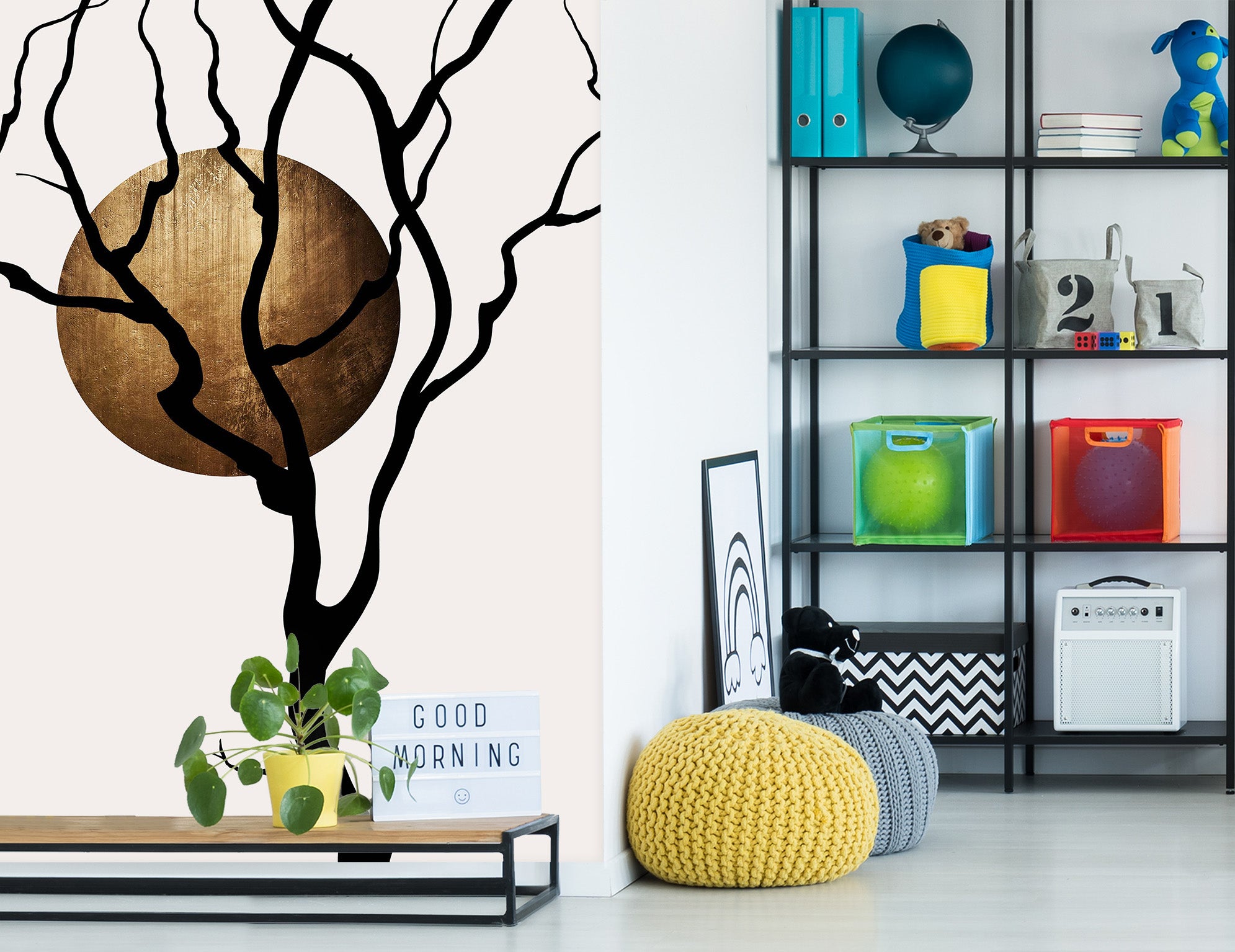 3D Twig Moon 1488 Boris Draschoff Wall Mural Wall Murals