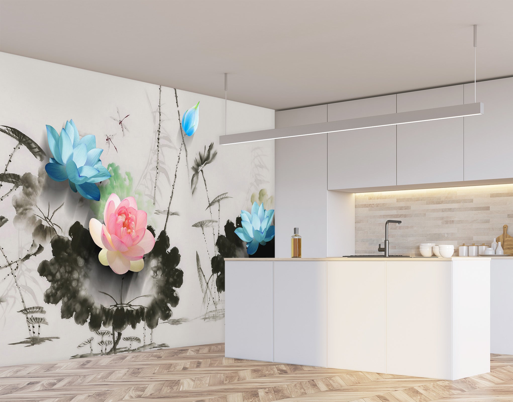 3D Color Lotus 1475 Wall Murals