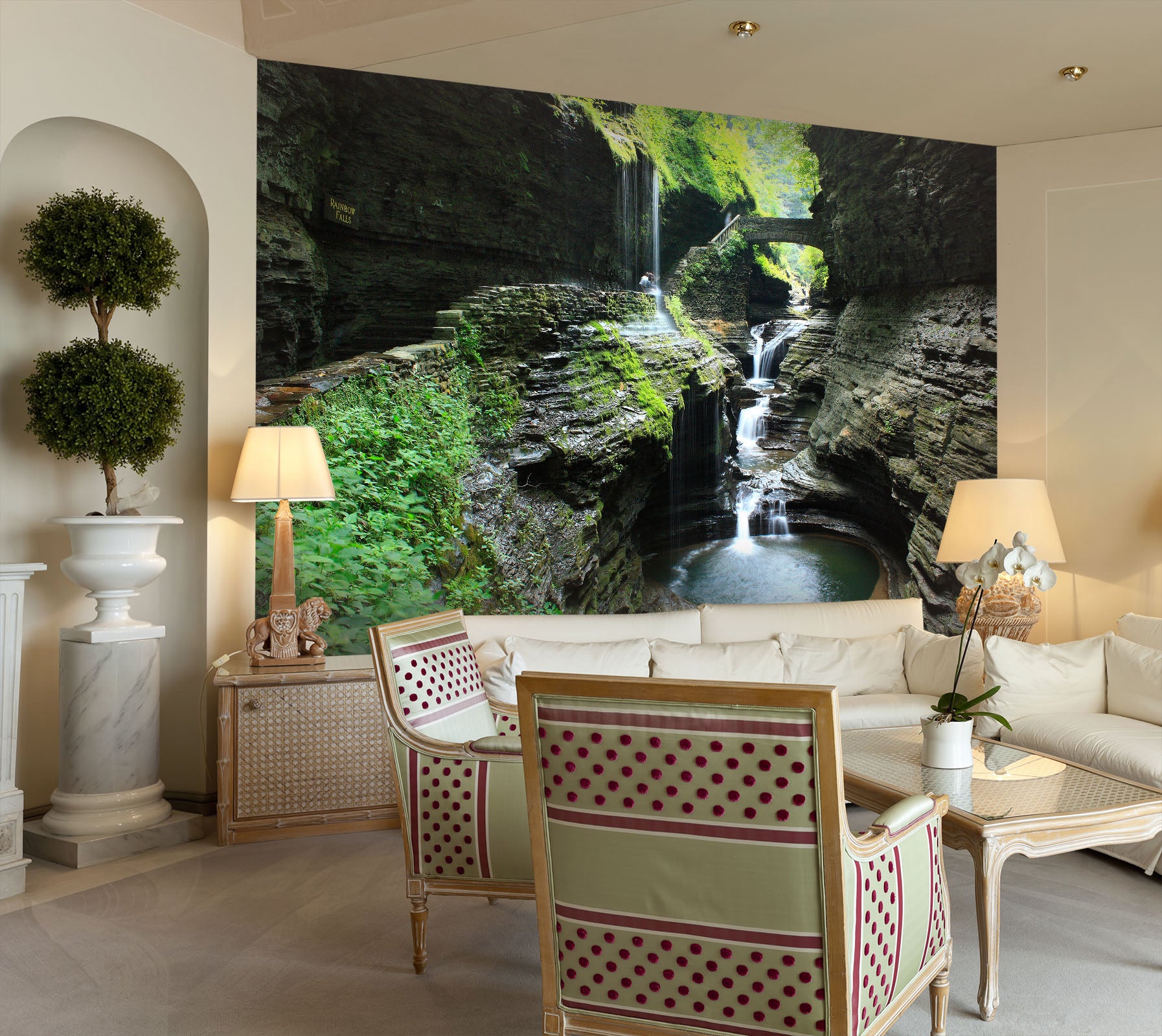 3D Waterfall Stone 178 Wall Murals