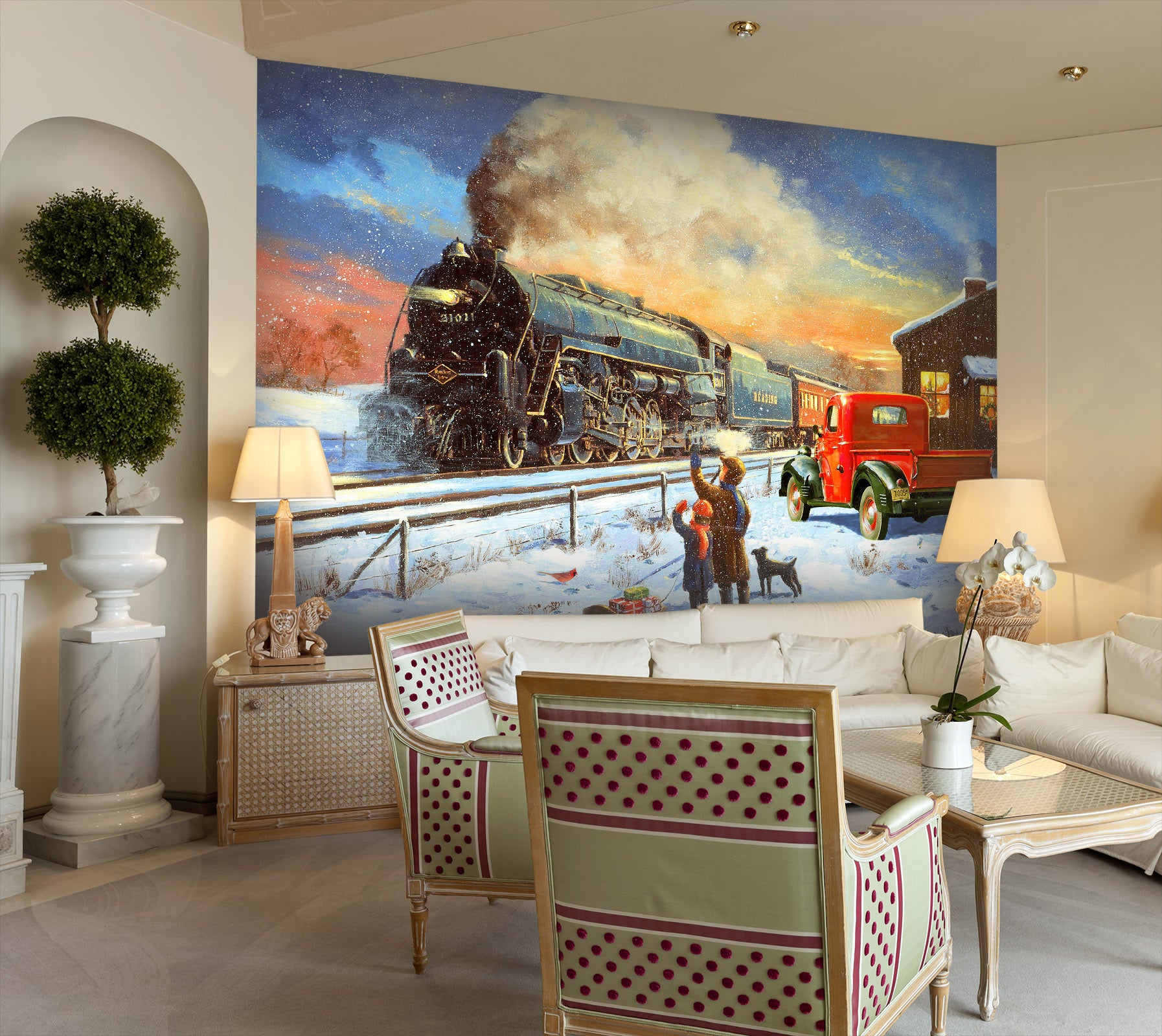3D Snow Train Car 117 Kevin Walsh Wall Mural Wall Murals