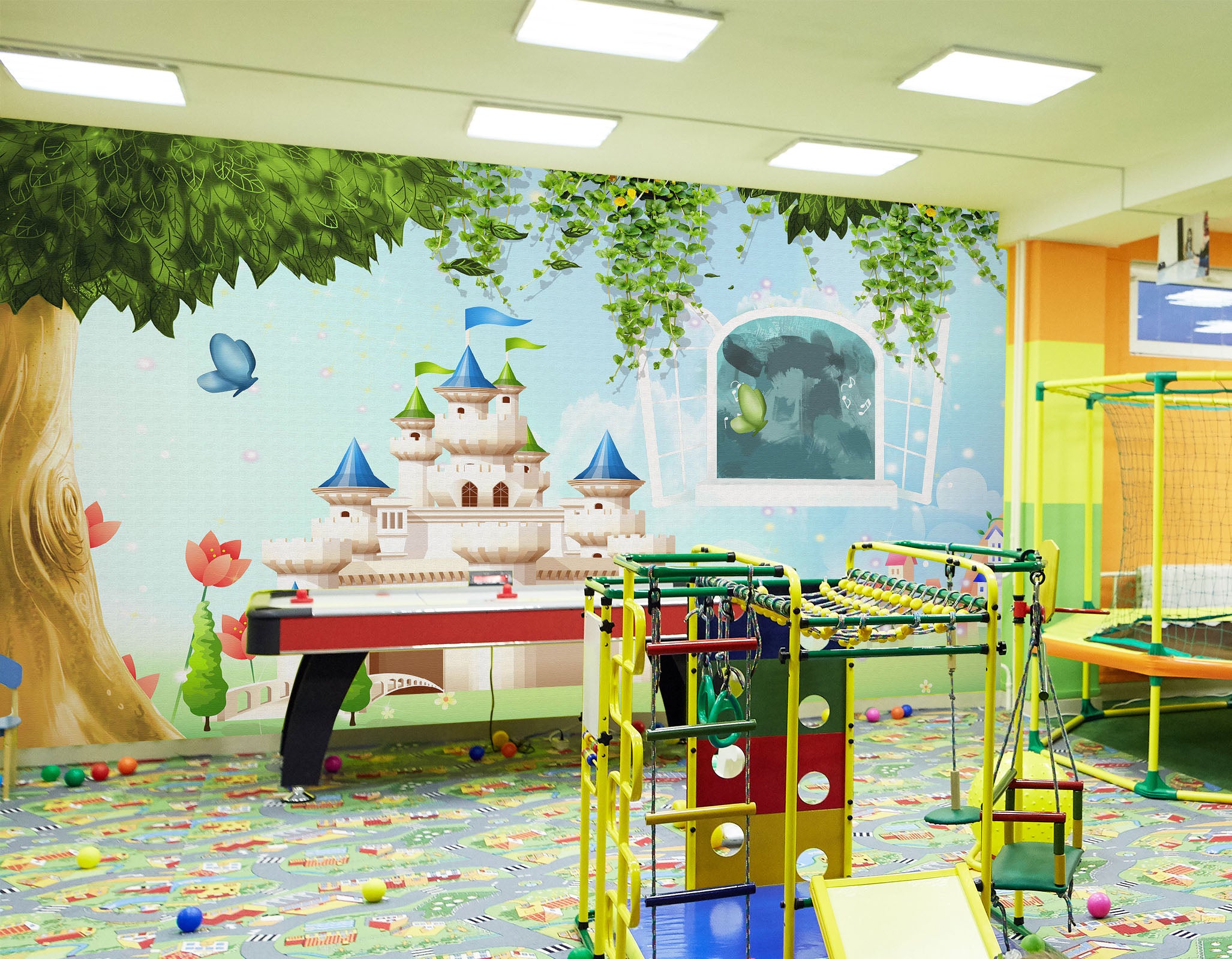 3D Castle Trees 1420 Indoor Play Centres Wall Murals