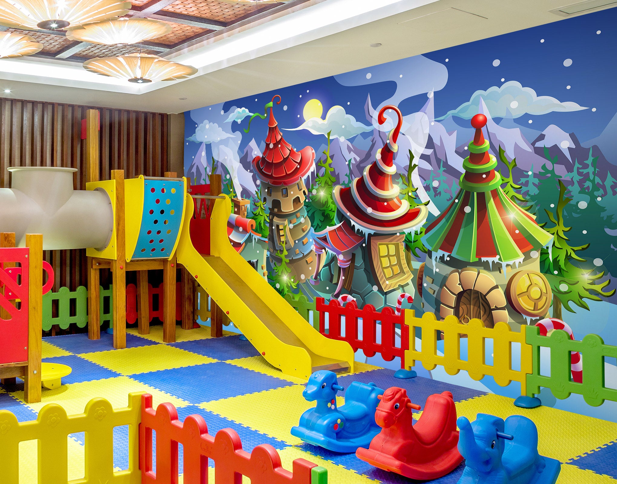 3D Beautiful House 1411 Indoor Play Centres Wall Murals