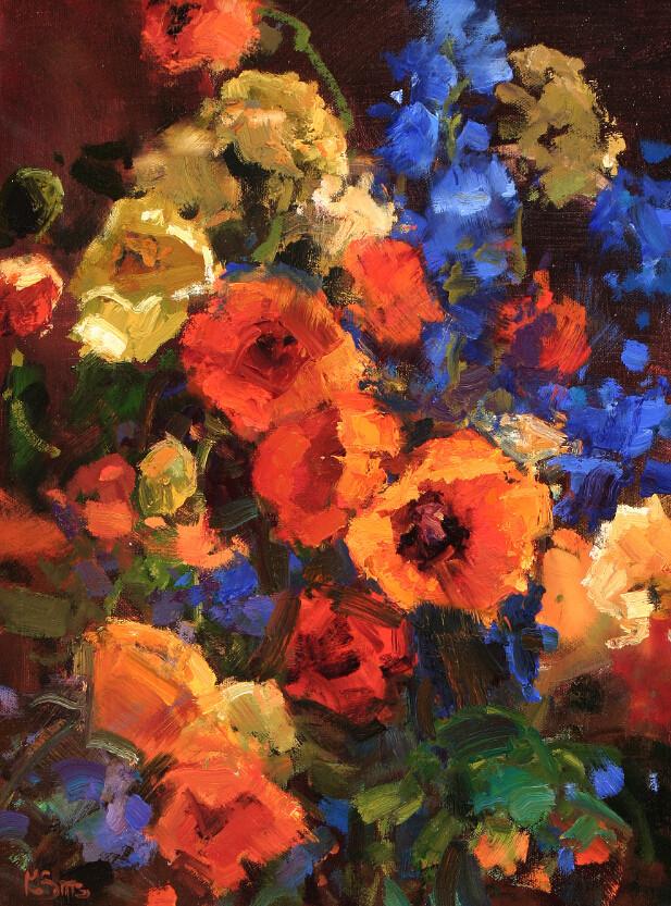 Colored Blossoms Painting Wallpaper AJ Wallpaper 