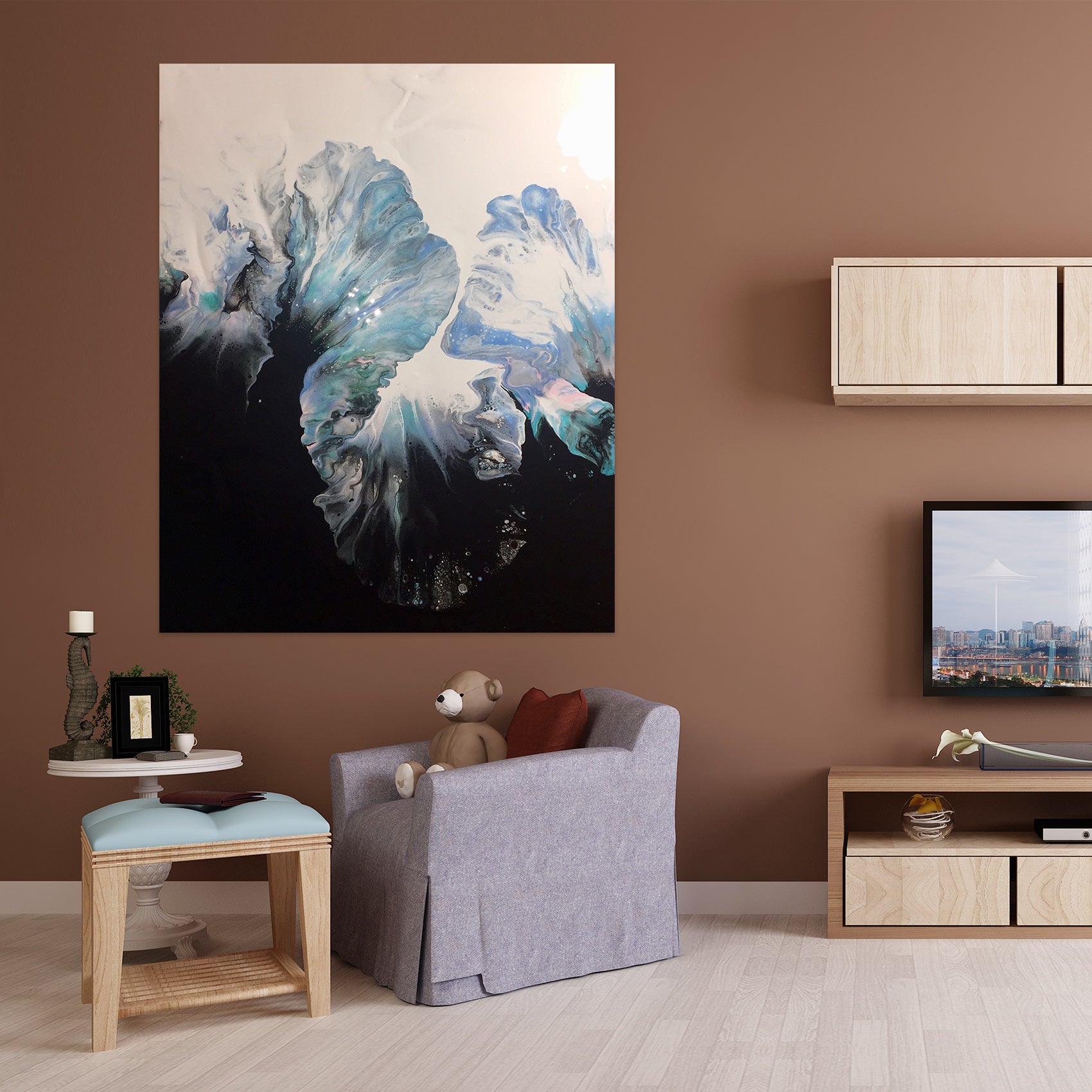 3D Black Blue Pattern 8165 Valerie Latrice Wall Sticker