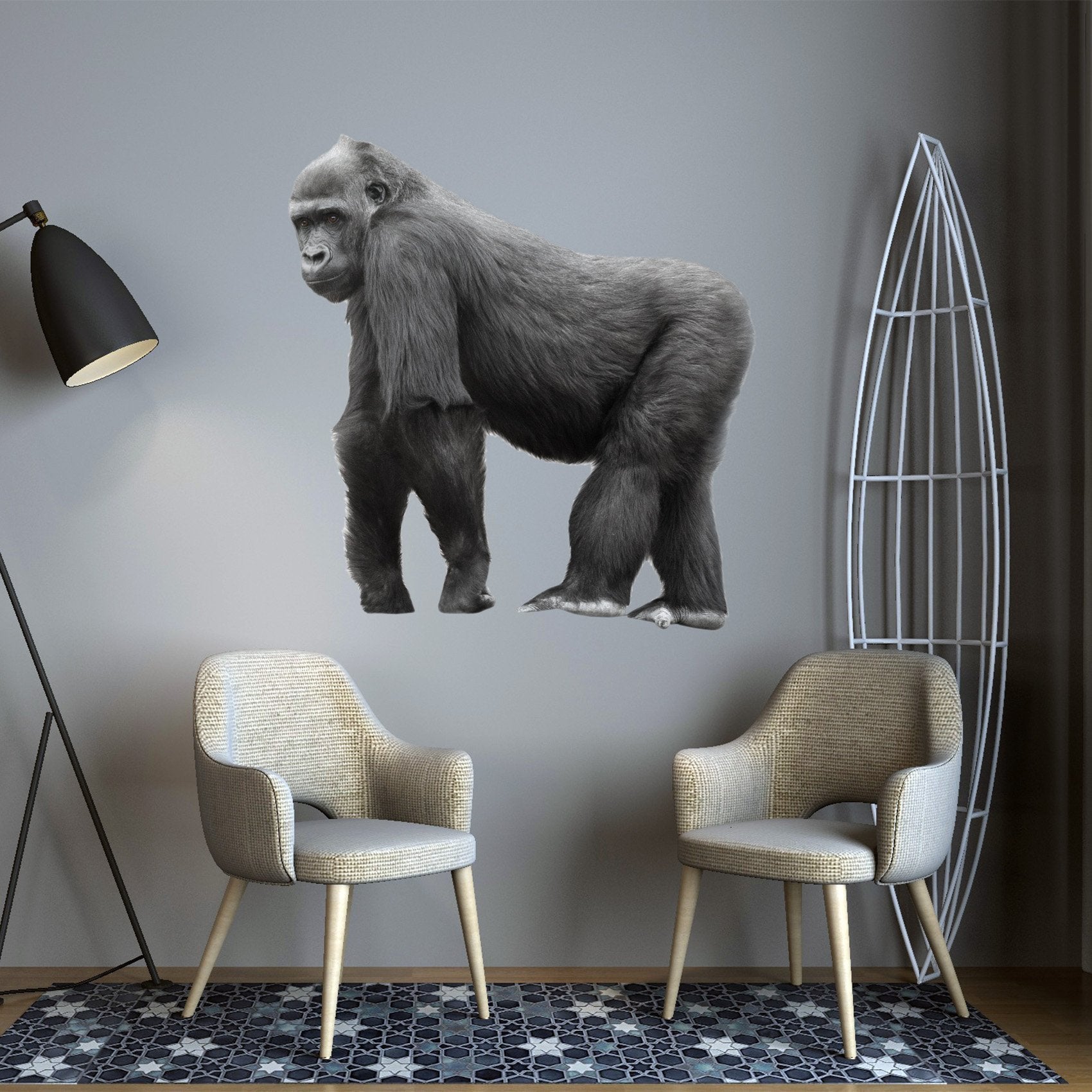 3D Gorilla 097 Animals Wall Stickers Wallpaper AJ Wallpaper 