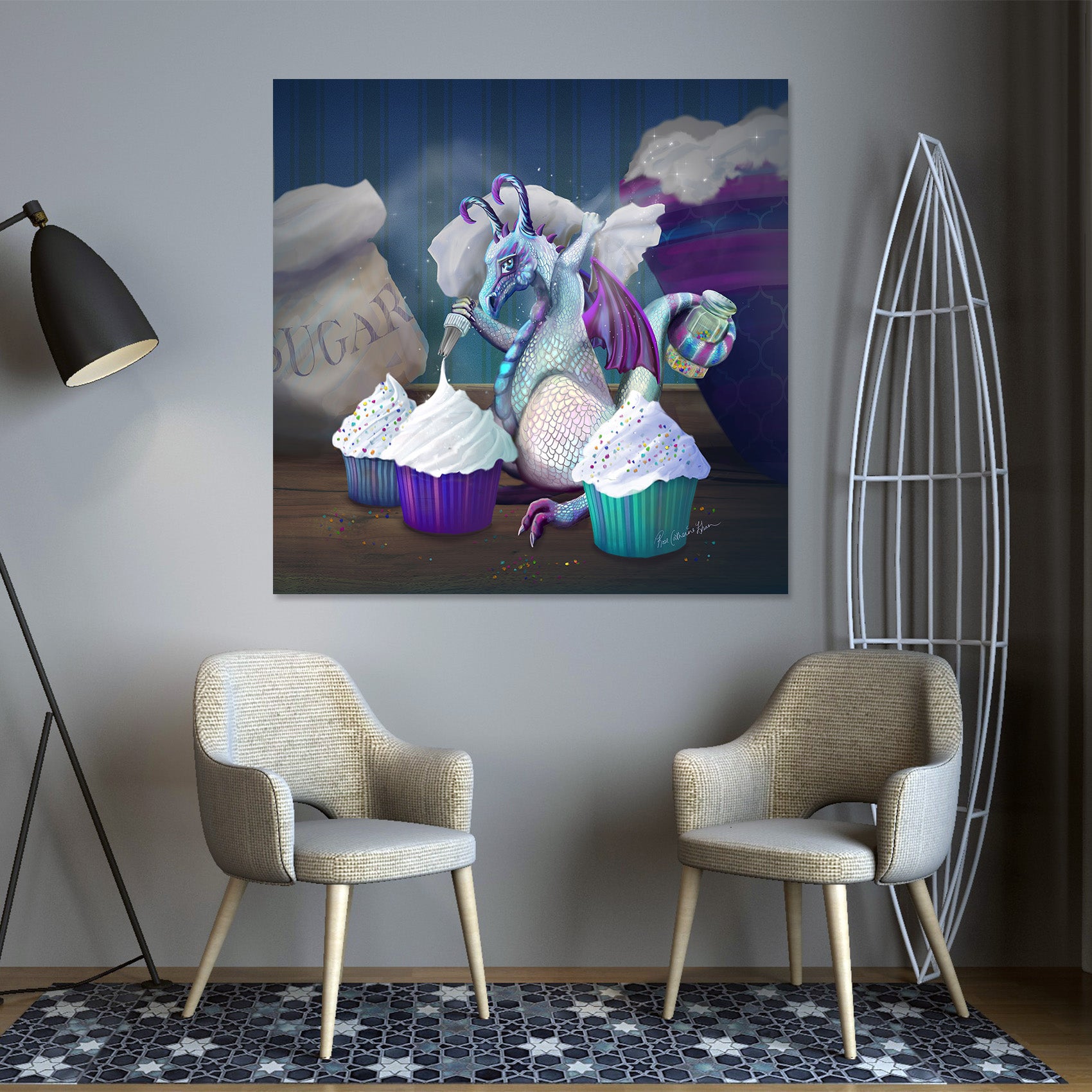 3D Unicorn Cake 001 Rose Catherine Khan Wall Sticker