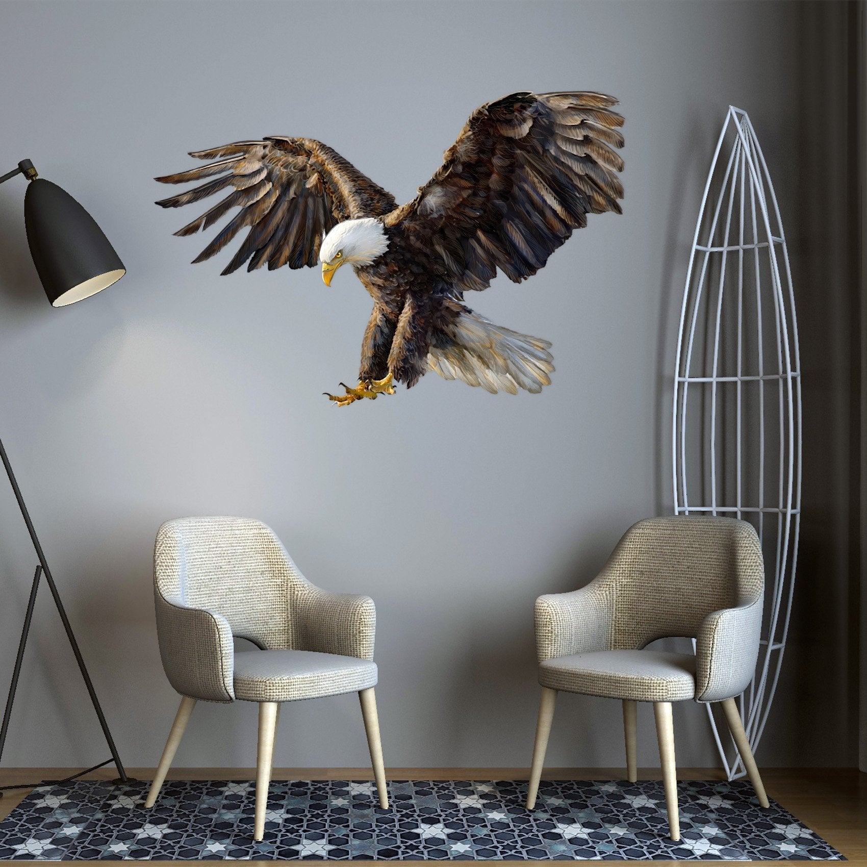 3D Eagle Spreading Wings 030 Animals Wall Stickers Wallpaper AJ Wallpaper 