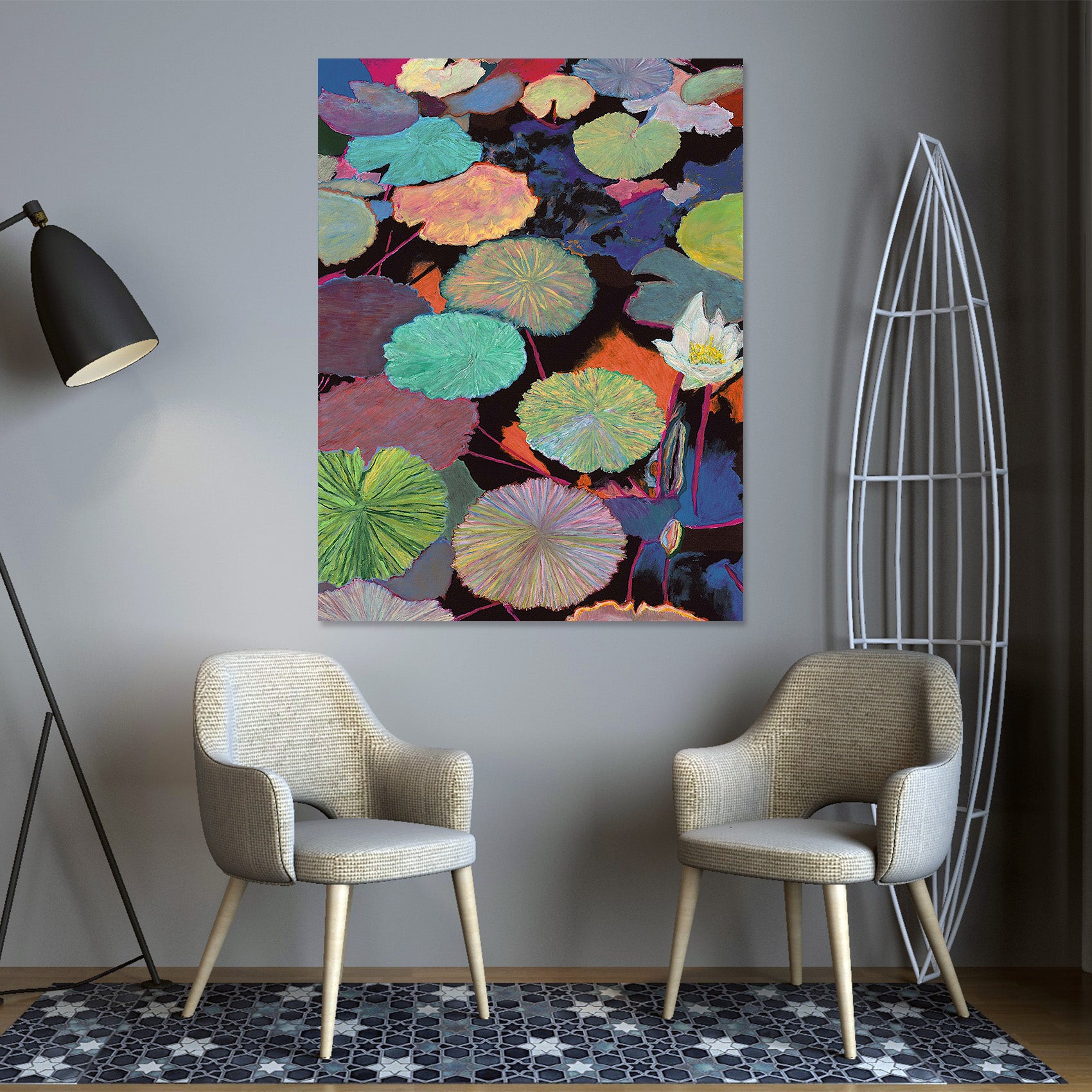 3D Color Lotus Leaf 304 Allan P. Friedlander Wall Sticker