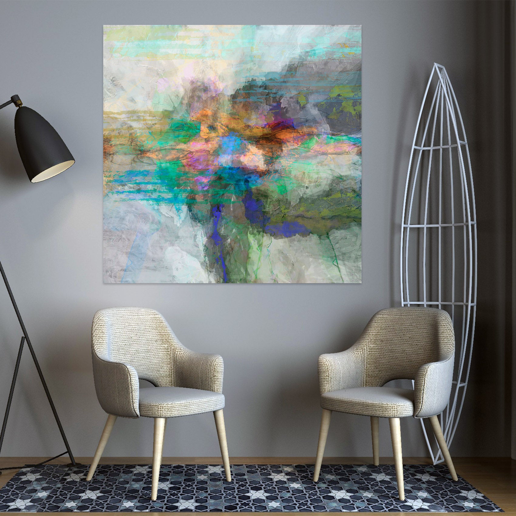 3D Colorful Lake 033 Michael Tienhaara Wall Sticker