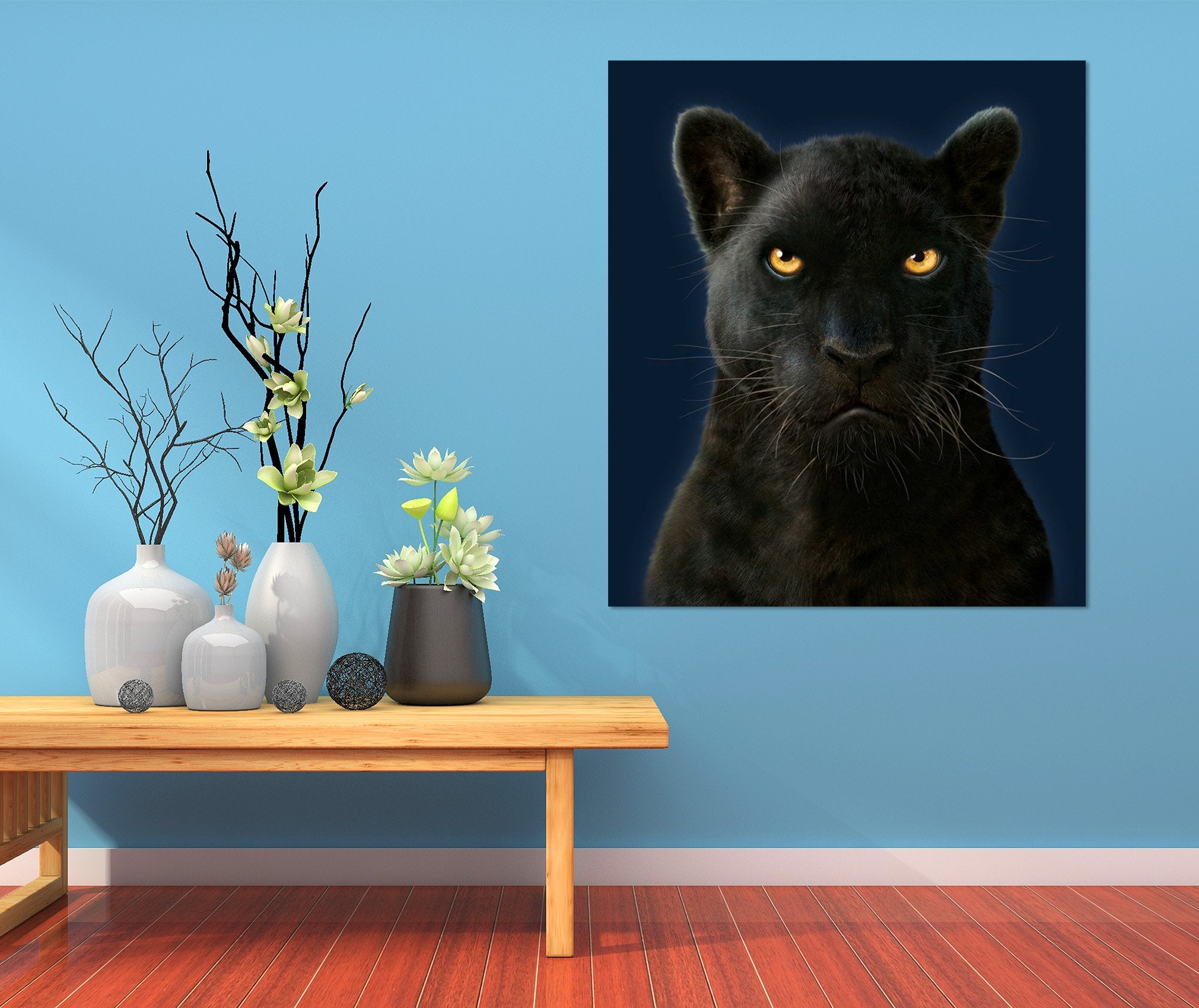 3D Black Panther Portrait 013 Vincent Hie Wall Sticker Wallpaper AJ Wallpaper 2 