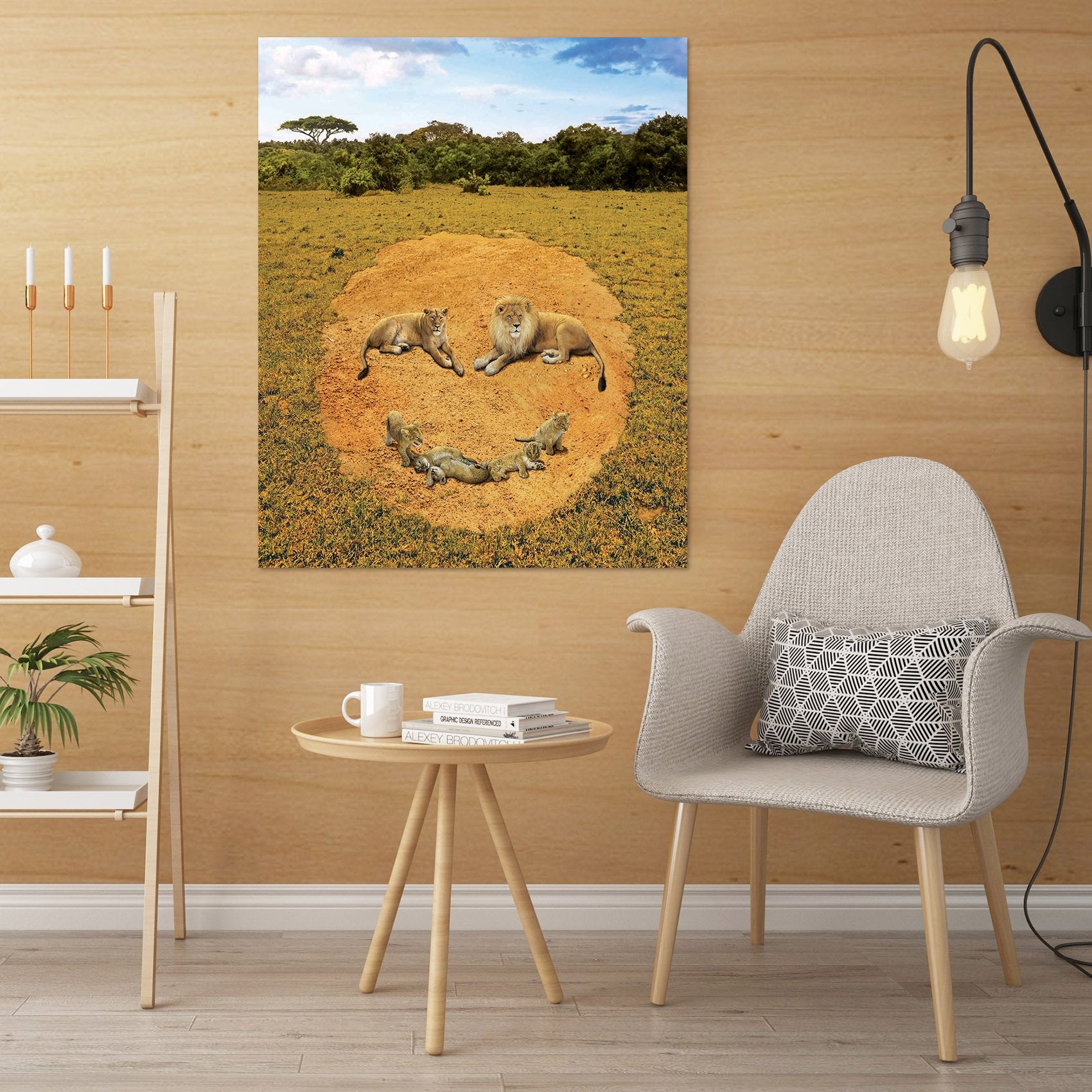3D A Lion's Happiness Def 004 Vincent Hie Wall Sticker Wallpaper AJ Wallpaper 2 