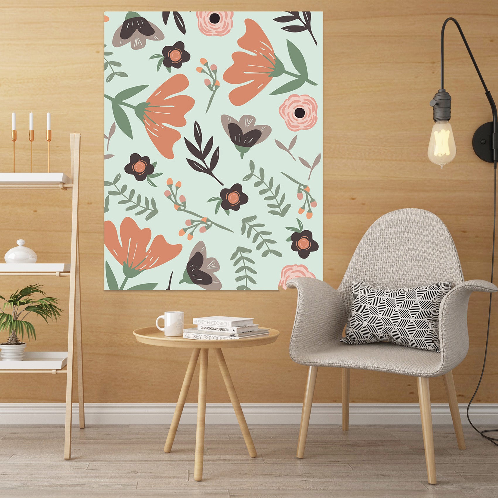 3D Colored Flowers 009 Jillian Helvey Wall Sticker