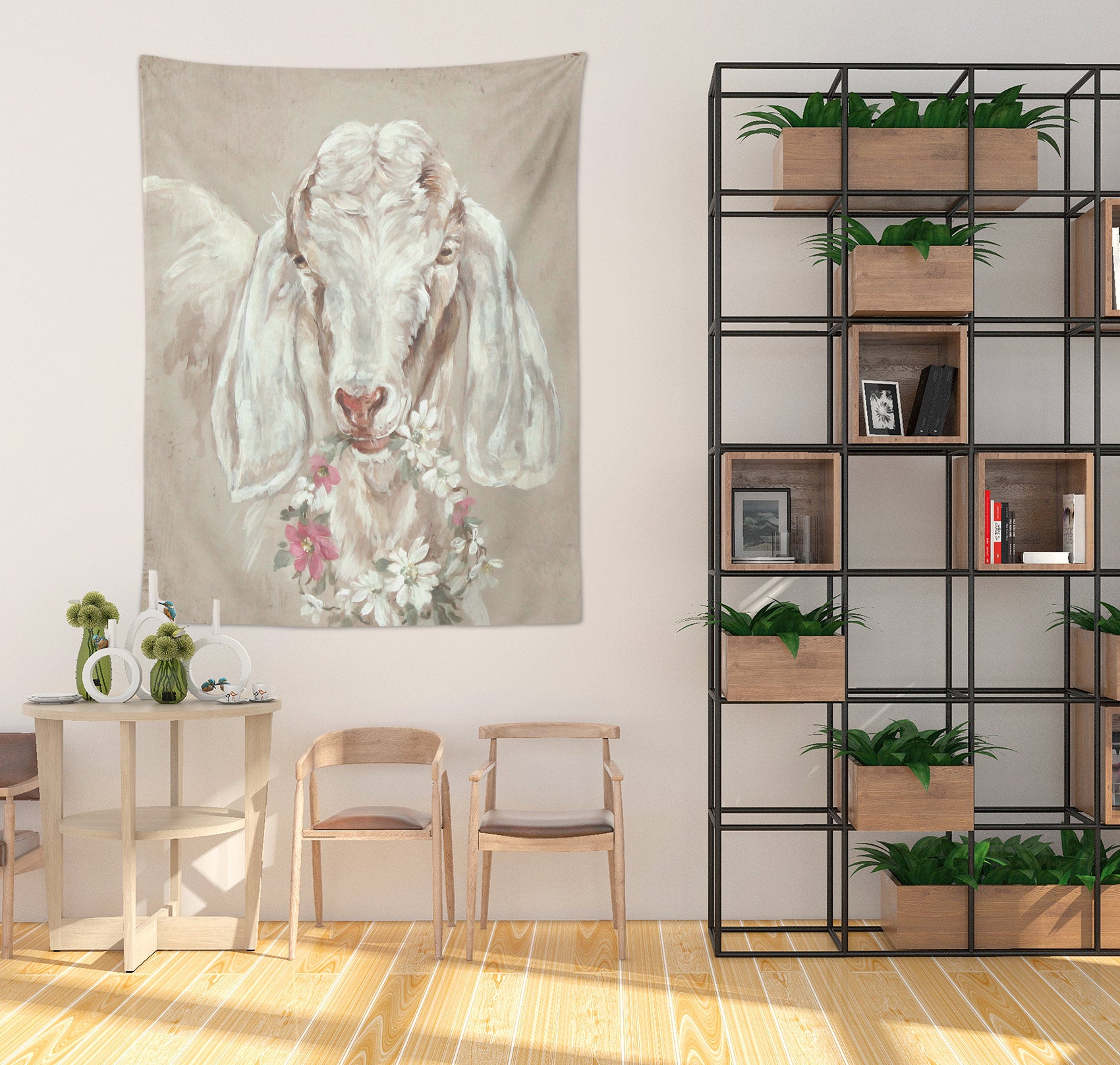 3D Wreath Sheep 111215 Debi Coules Tapestry Hanging Cloth Hang