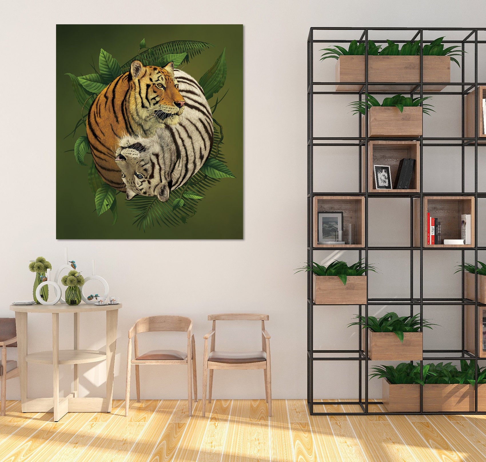 3D Tiger Yin Yang 080 Vincent Hie Wall Sticker