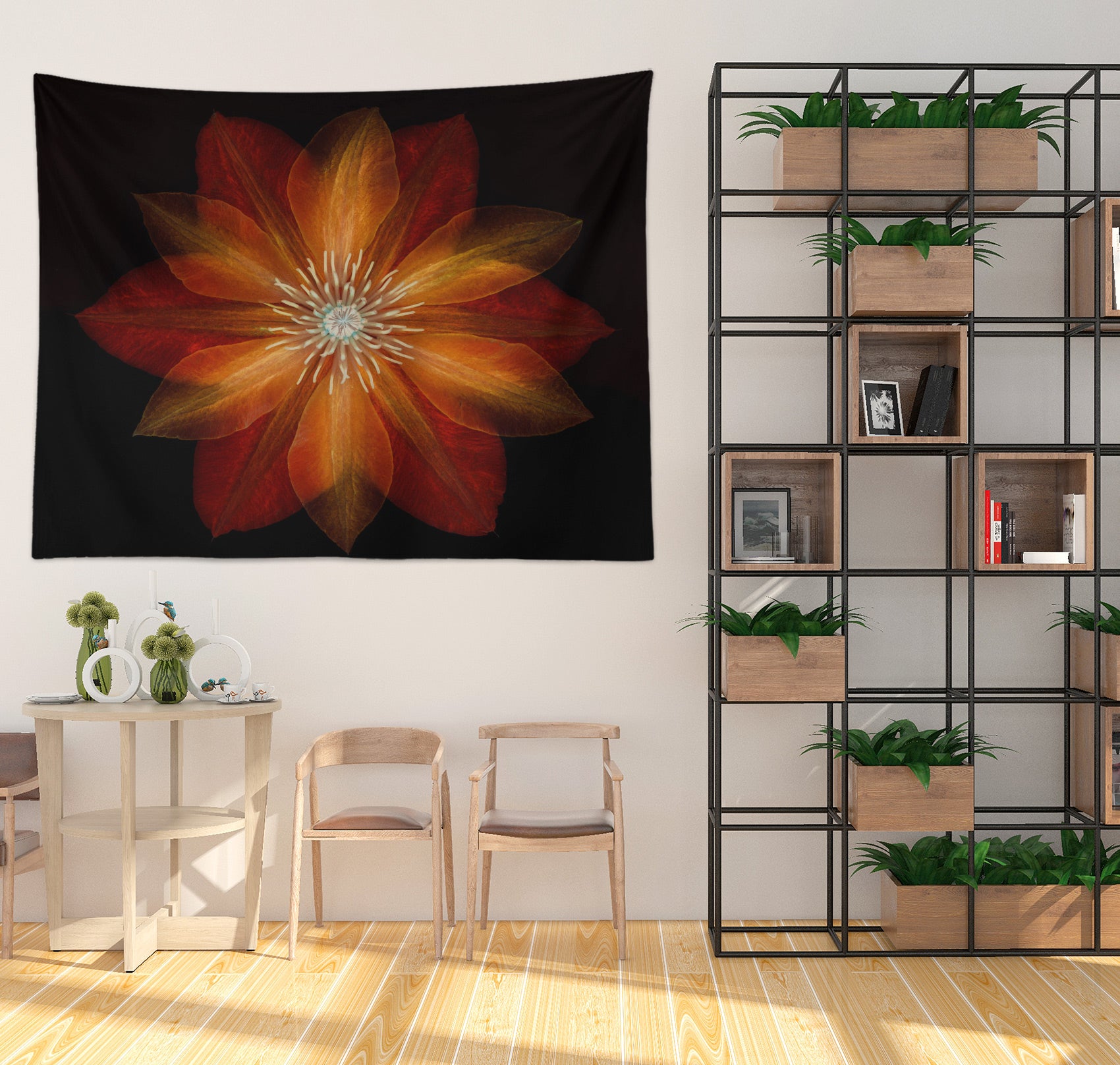 3D Red Flowers 112179 Assaf Frank Tapestry Hanging Cloth Hang