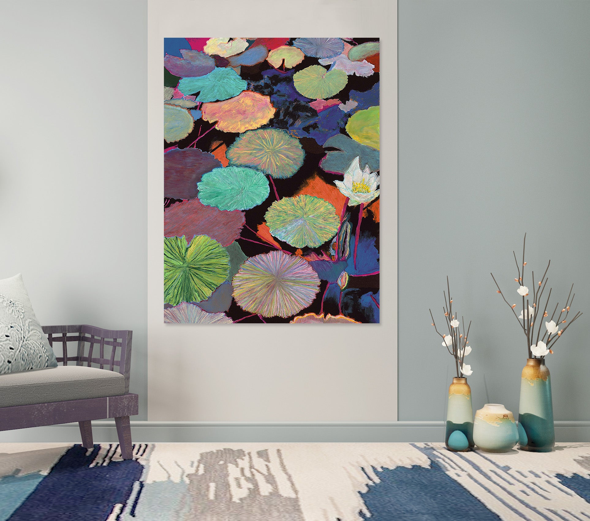 3D Color Lotus Leaf 304 Allan P. Friedlander Wall Sticker