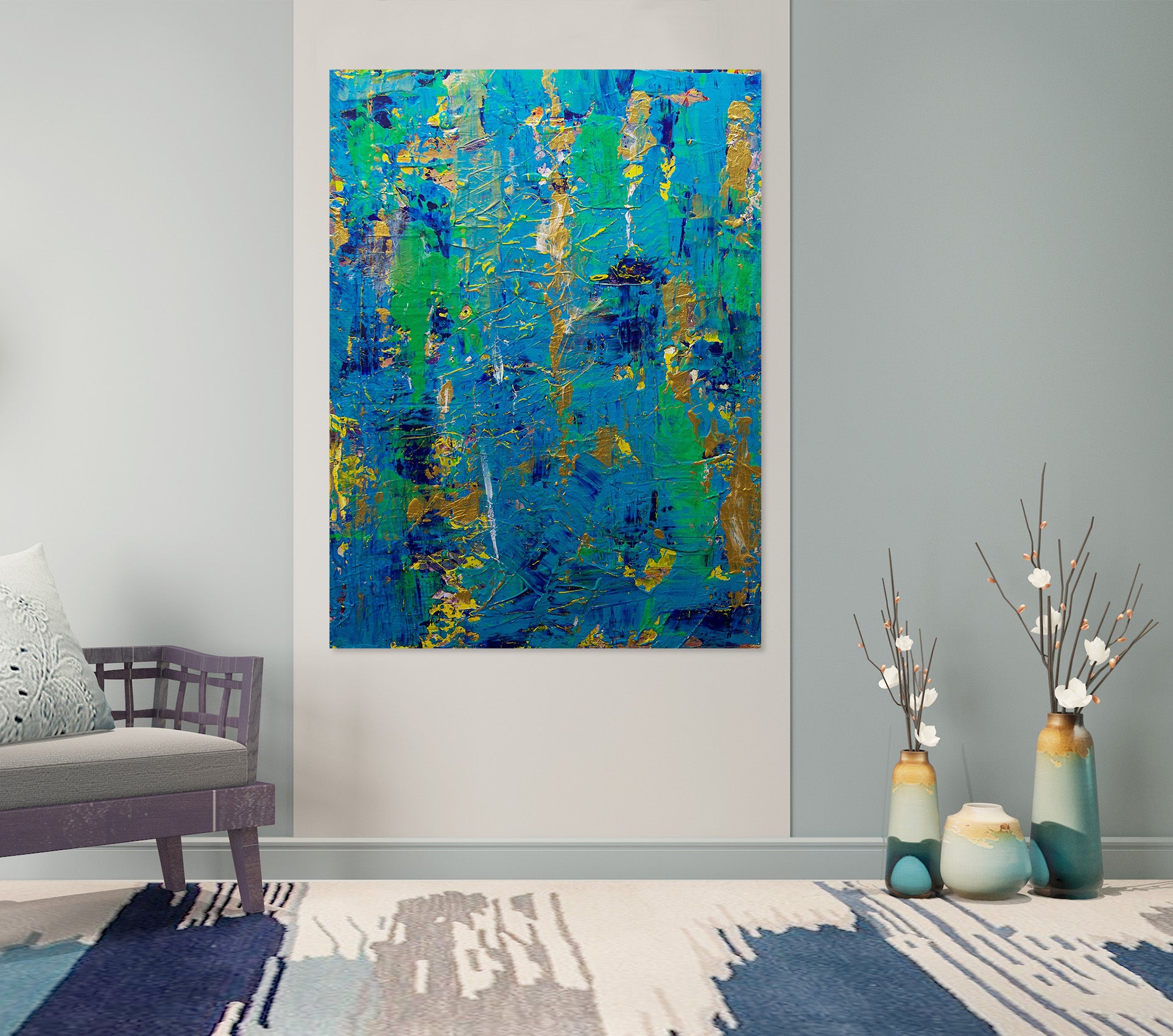 3D Green Lotus Pond 287 Allan P. Friedlander Wall Sticker