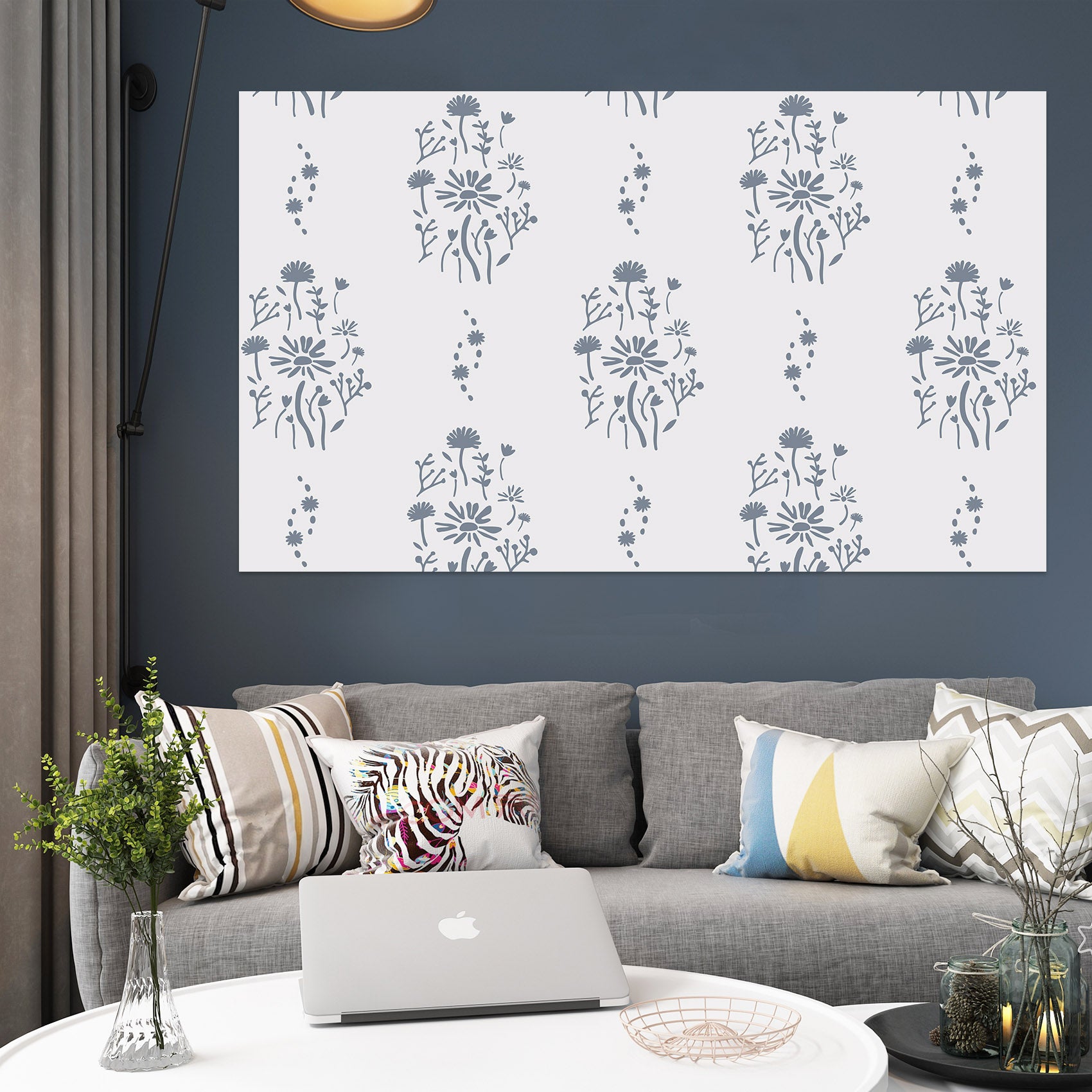 3D Flower Pattern 002 Jillian Helvey Wall Sticker