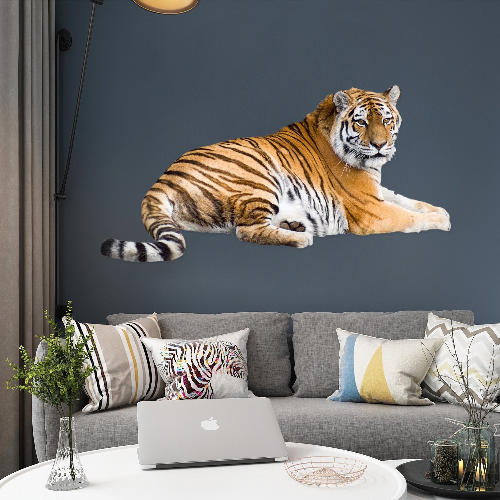3D Striped Tiger 056 Animals Wall Stickers Wallpaper AJ Wallpaper 