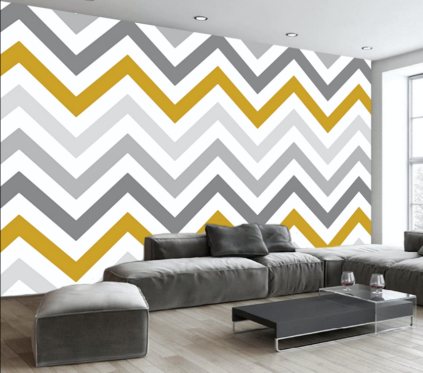 3D Yellow Waves WG299 Wall Murals
