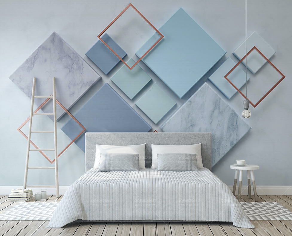 3D Blue Square WG022 Wall Murals