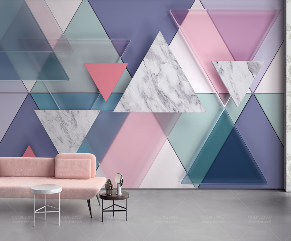 3D Colored Triangle WG021 Wall Murals