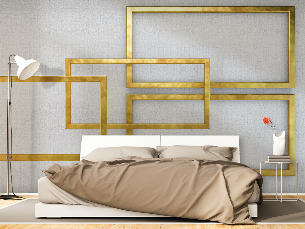 3D Golden Frame WG159 Wall Murals