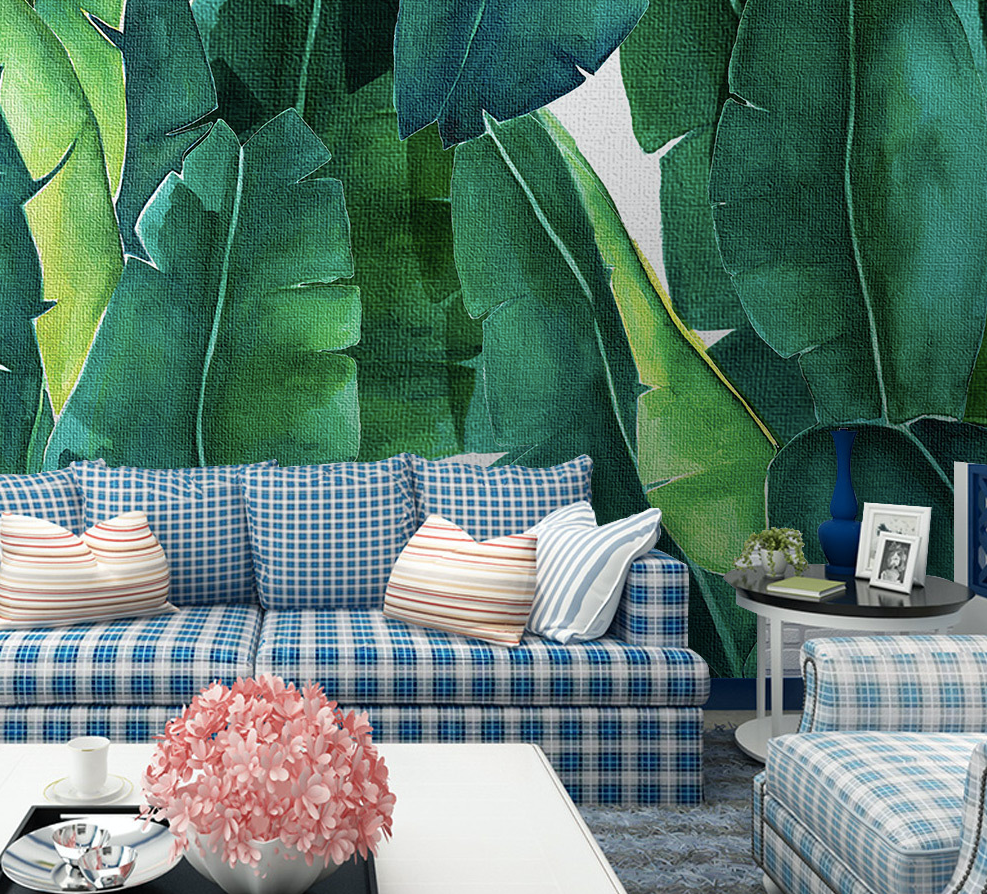 3D Plantain Leaves WG090 Wall Murals