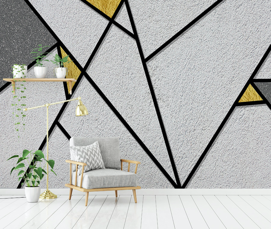 3D Triangle Line WG181 Wall Murals