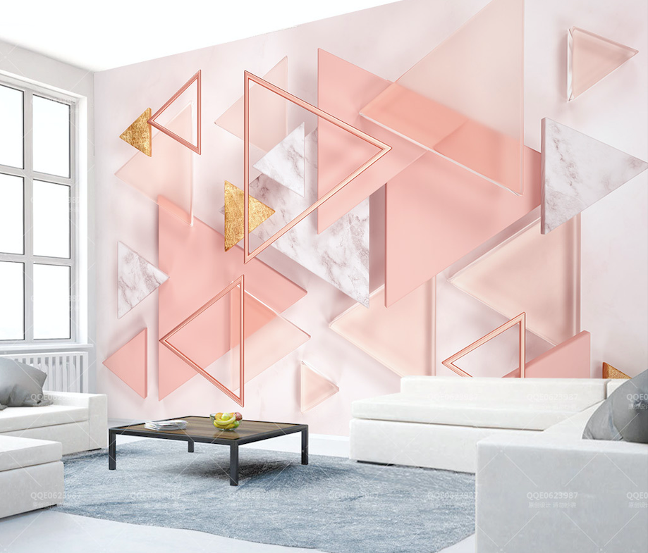 3D Pink Triangle WG278 Wall Murals