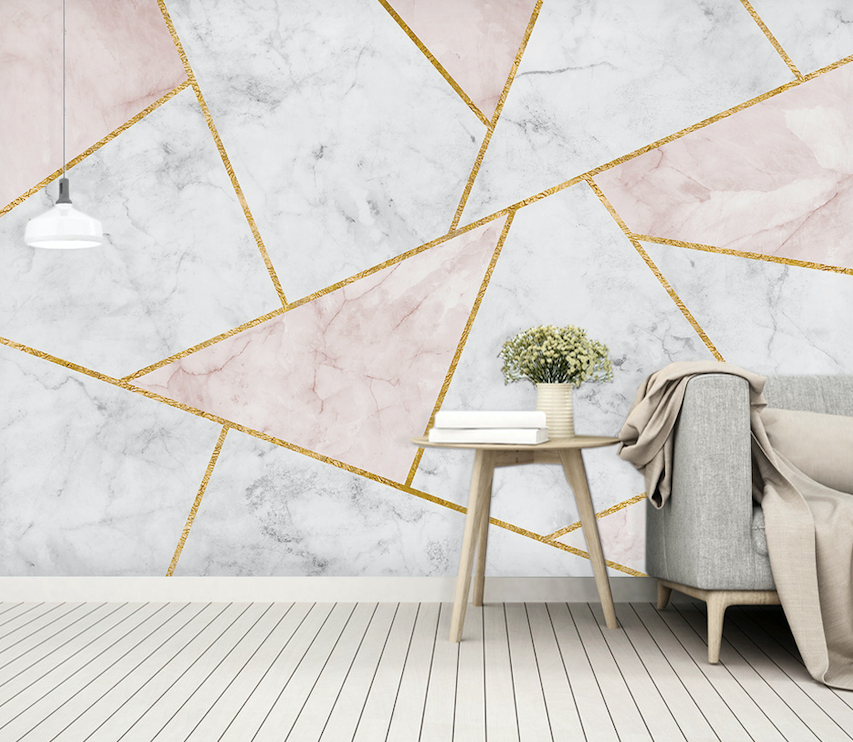 3D Pink Texture Triangle WG307 Wall Murals