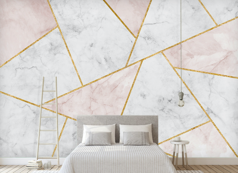 3D Pink Texture Triangle WG307 Wall Murals