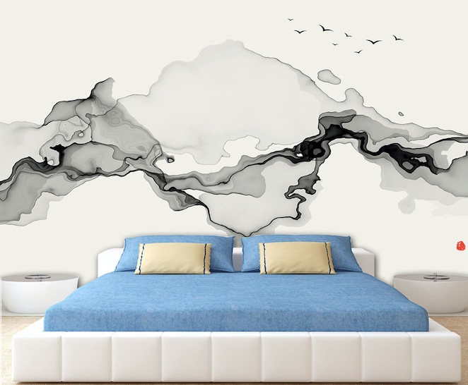 3D Black Ink Abstract WG189 Wall Murals