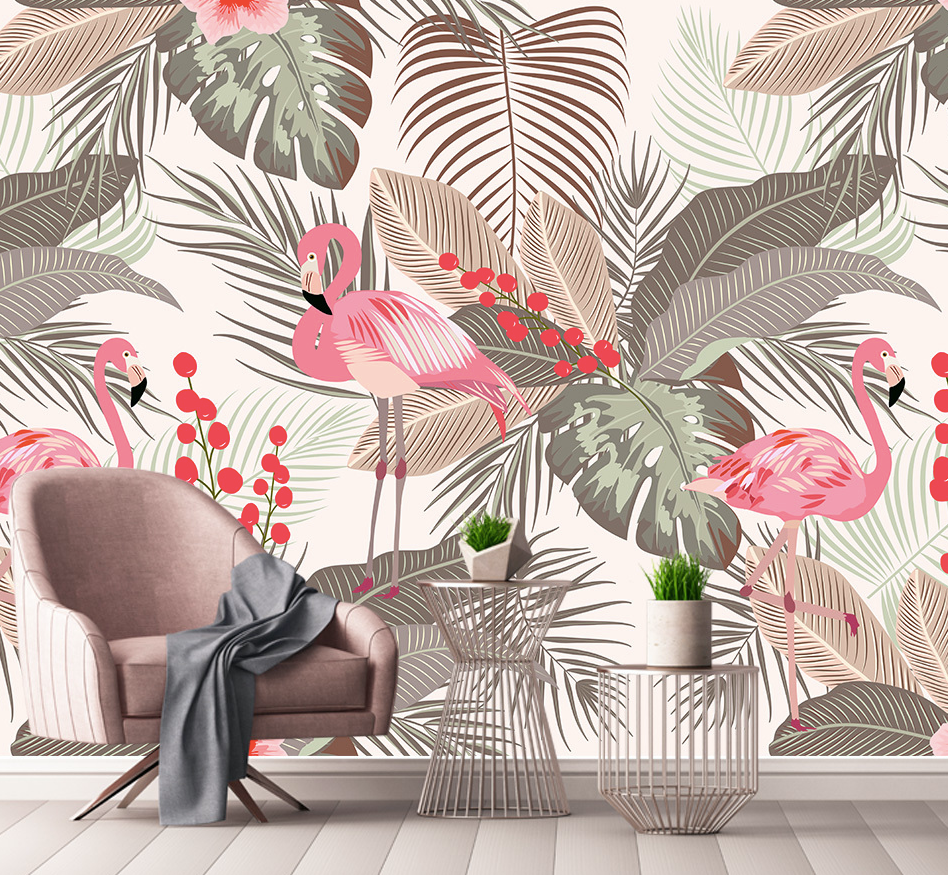 3D Flamingo Fruit WG323 Wall Murals