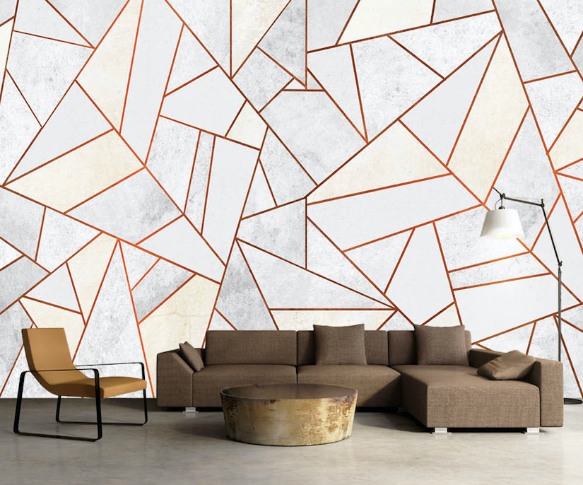 3D Red Triangle Graphic WG006 Wall Murals