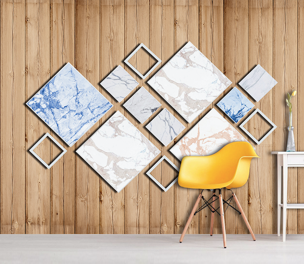 3D Wooden Square WG051 Wall Murals