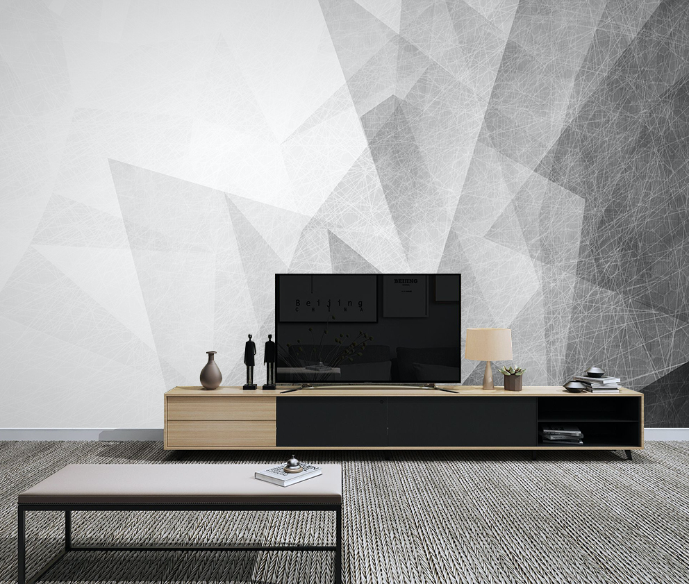 3D White Geometry WG065 Wall Murals