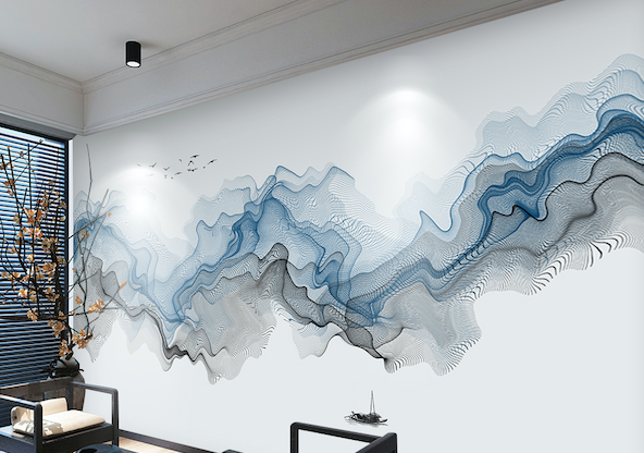 3D Blue Wave Painting WG170 Wall Murals