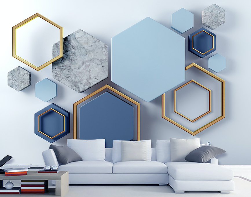 3D Blue Modern WG026 Wall Murals
