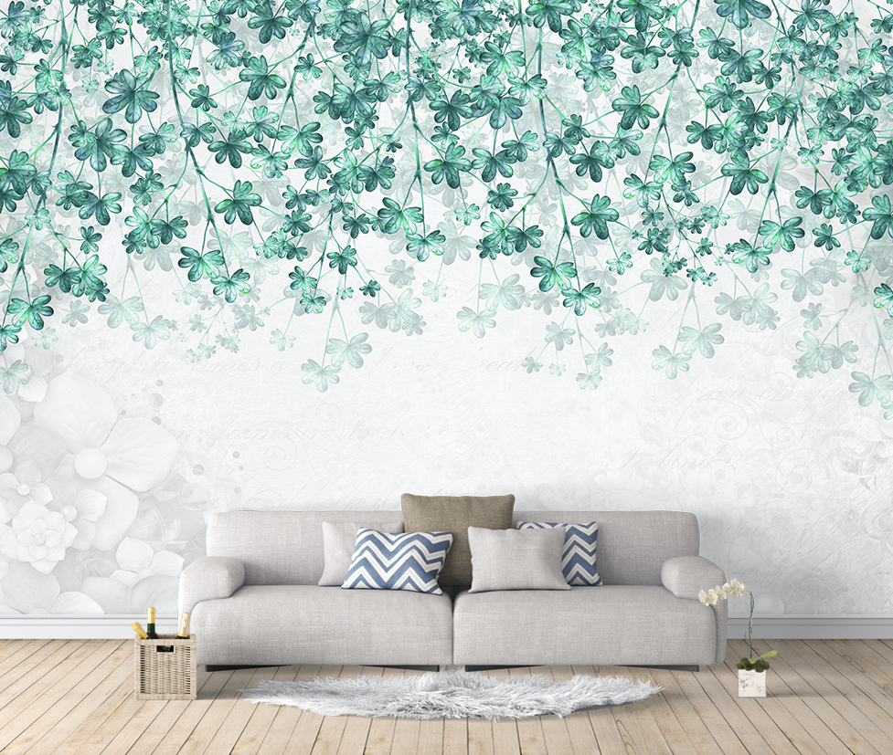 3D Green Leaf WG217 Wall Murals