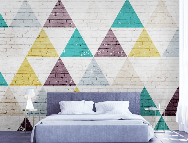 3D Colored Triangle WG311 Wall Murals