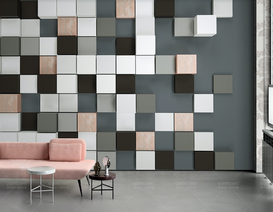 3D Colored Square WG220 Wall Murals