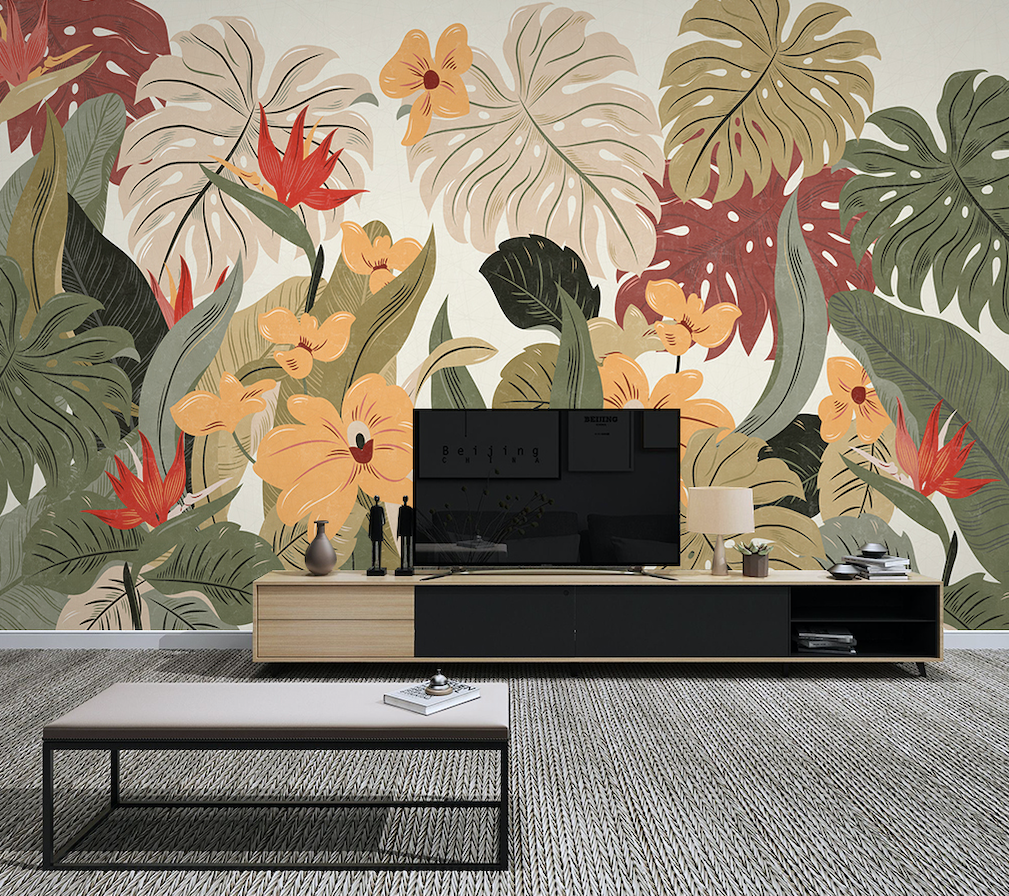 3D Colored Leaves WG048 Wall Murals