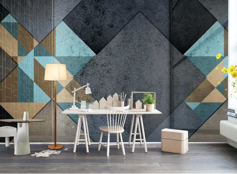 3D Grey Triangle WG020 Wall Murals