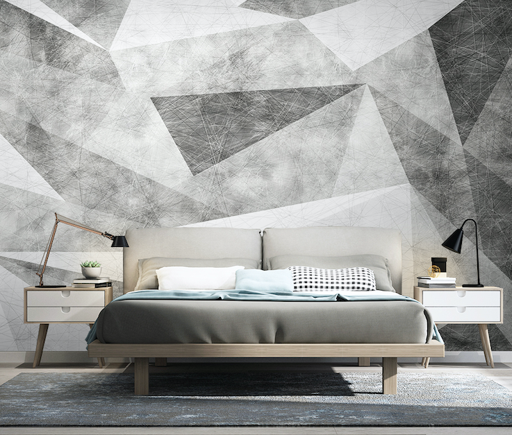 3D Grey Triangle WG074 Wall Murals