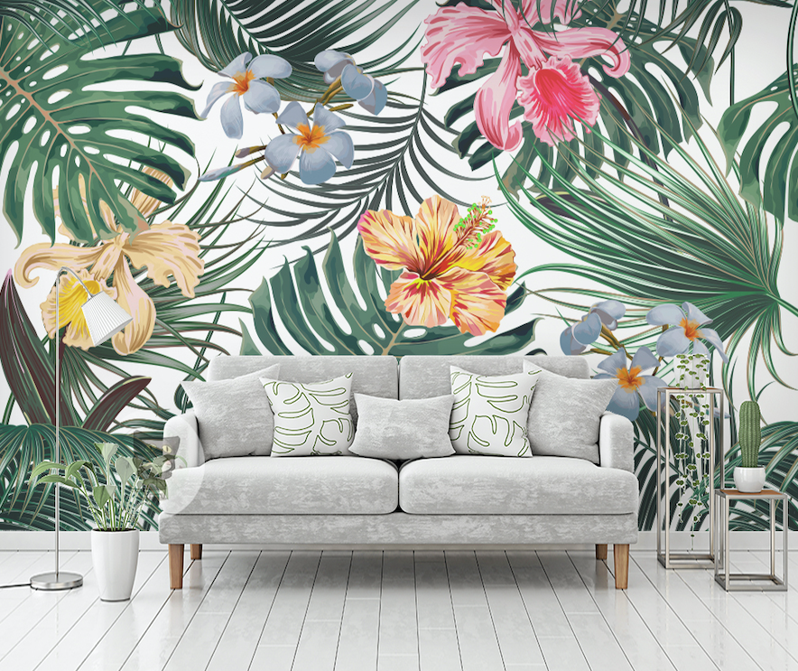 3D Colored Flowers WG277 Wall Murals